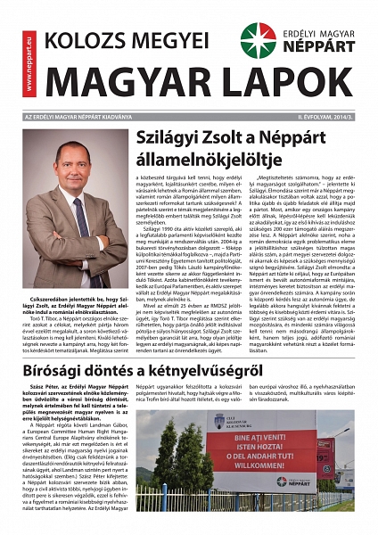 Kolozs Megyei Magyar Lapok – 2014. augusztus